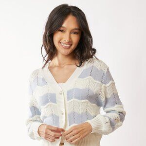 Davi & Dani Button Up Front V Neckline Cardigan Sweater